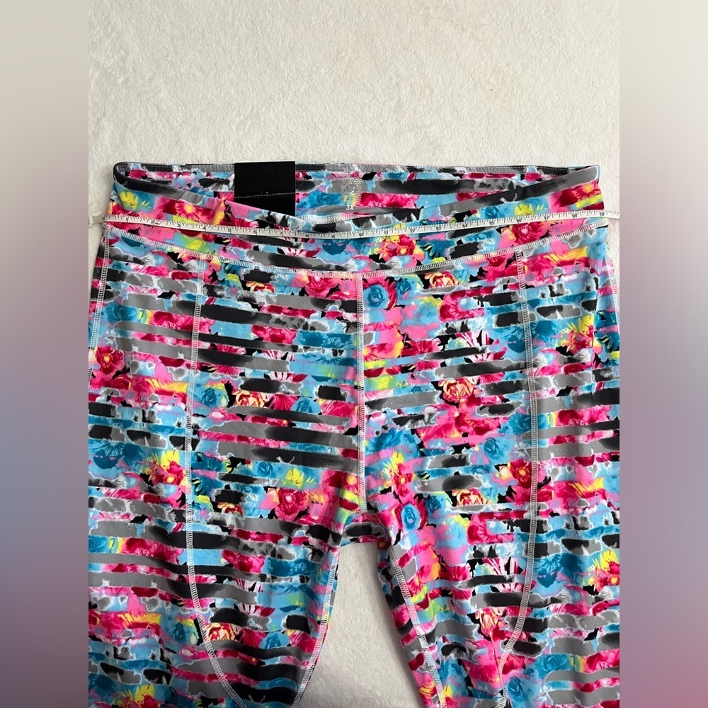 NWT Anne Klein sport 3X high rise cropped floral leggings - Picture 6 of 7